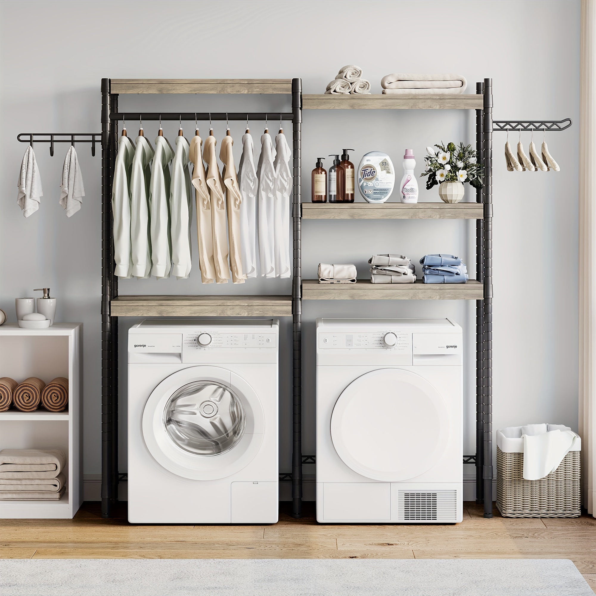 Cómo Decorar CaÃ±os Para Lavadero De Ropa Estante Almacenamiento