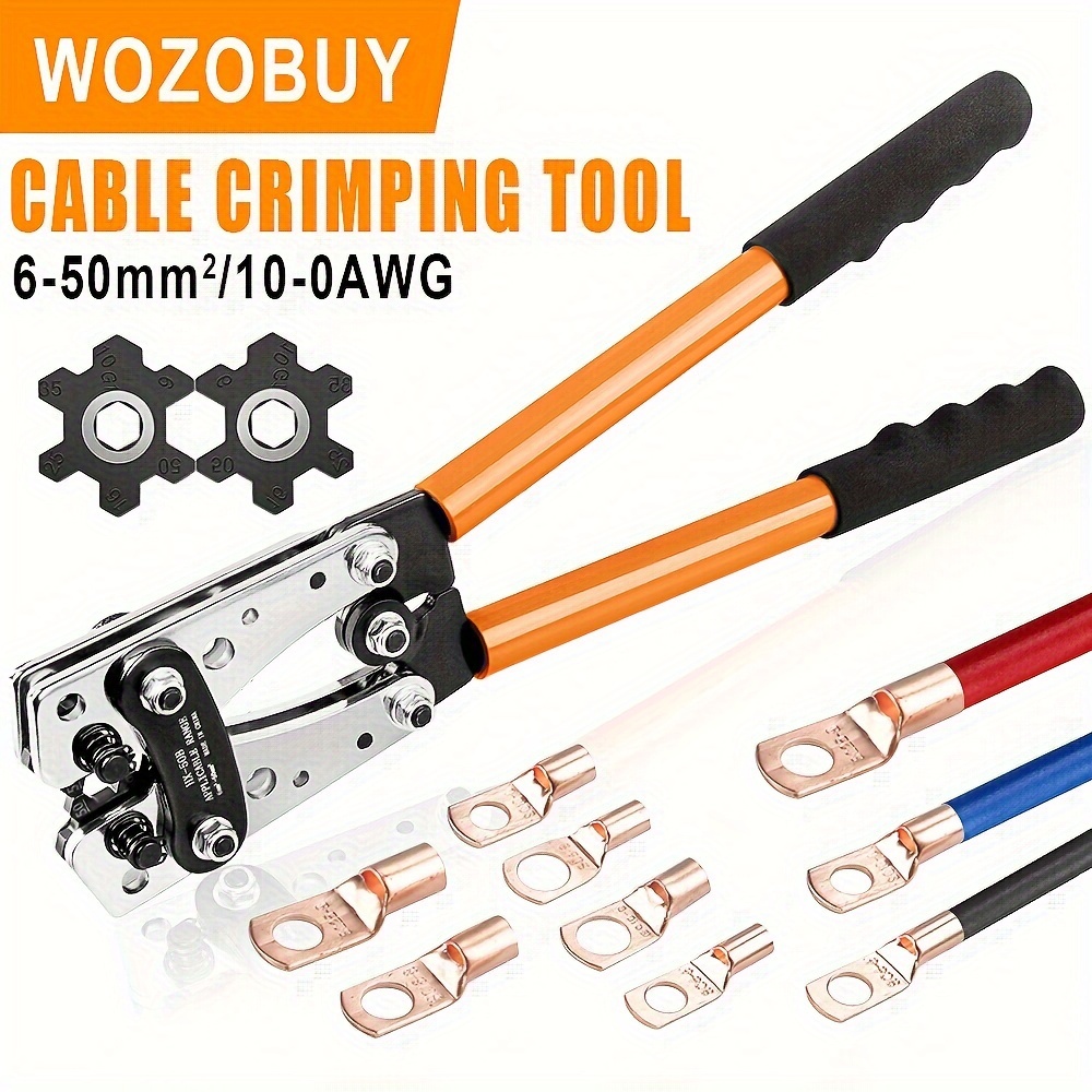 

Wire Crimper 6-50mm²/awg 10-0 Set Terminal Crimper Internal Hex Crimper Multifunctional Tool Battery Cable Ear Tool Hx-50b