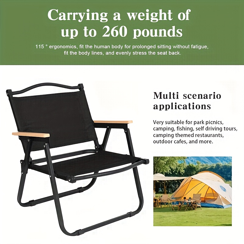 E-shop Tragbarer klappbarer Campingstuhl mit stabiler Rückenlehne, goldenem Aluminiumrahmen, langlebigem Edelstahlrahmen, bequemem Stoffsitz, ideal für