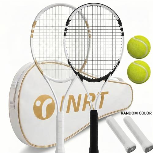 1 pièce/2 pièces de tennis pour débutants, et très élastiques, pour lentraînement. convient aux courts intérieurs et extérieurs, légères avec sac de raquette, équipées poignée de couleur aléatoire, .