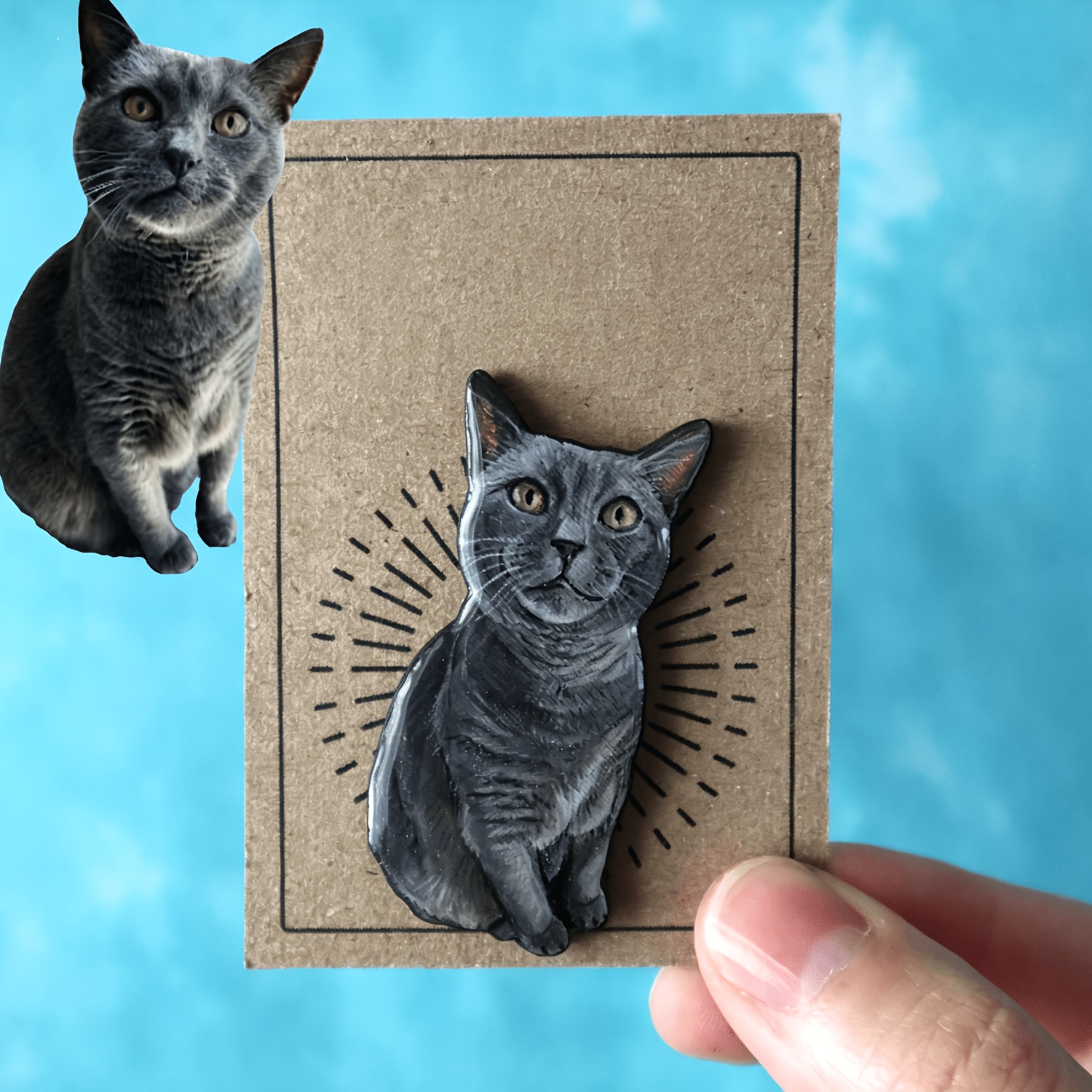 TEMU 1 Broche personnalisée en acrylique avec photo de compagnie, bijou , élégant et