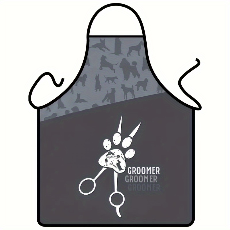 

1pc, Creative Paw Waterproof Grooming Apron, Adjustable Polyester Bib Apron For Professional Gardeners And