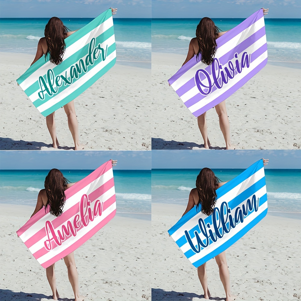 

Personalized Towel - -dry, & Striped - For Swimming &
