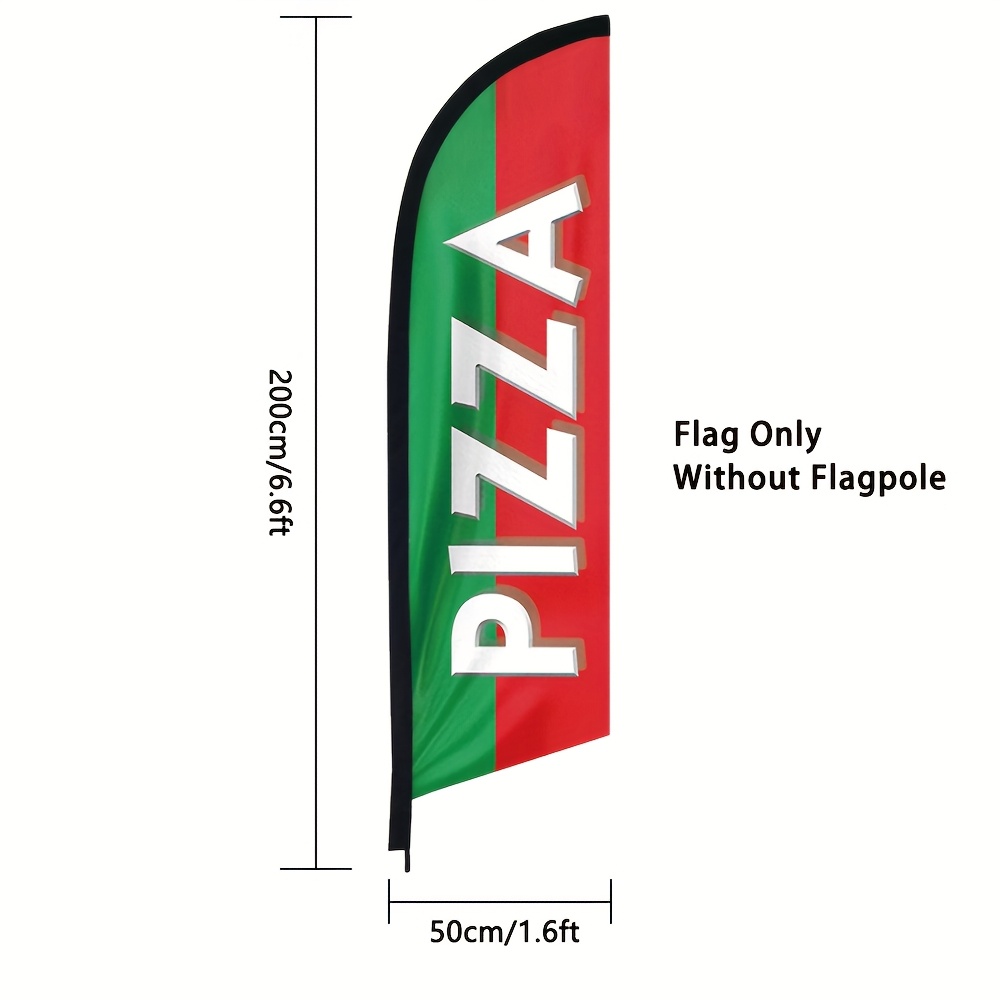 Image of 1pc Pizza Feather Flag Without .6x6.6ft Food Store Sign Polyester Banner Swooper For Restaurant Shop Outdoor Advertising Decoration