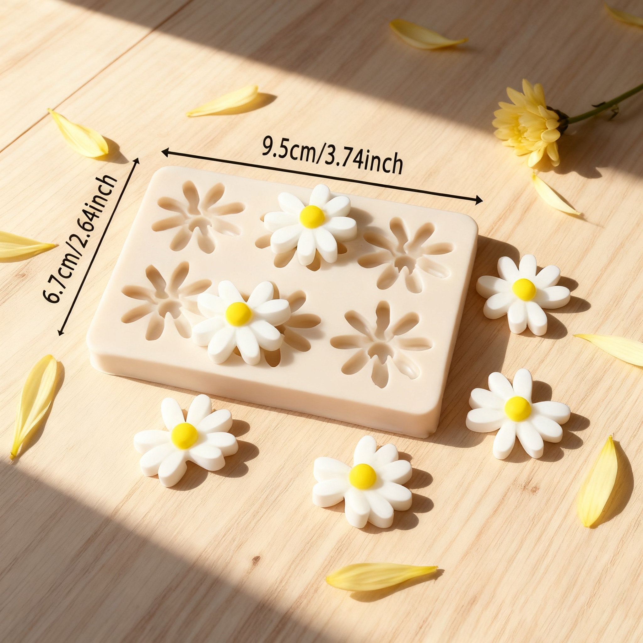 E-shop 3D Gänseblümchen und Sonnenblume Silikon Seifenform für handgemachte Seife, Kerzen, Harzhandwerk - Wiederverwendbare, ungiftige