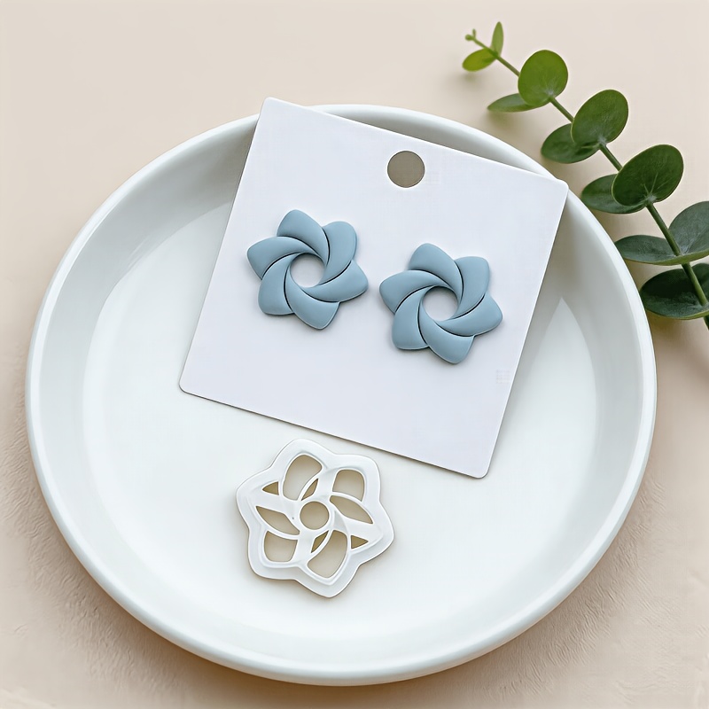 TEMU 1 herramienta de corte de arcilla con forma de flor y hueco | Elegante herramienta de plástico con diseño de para arcilla blanda / manualidades