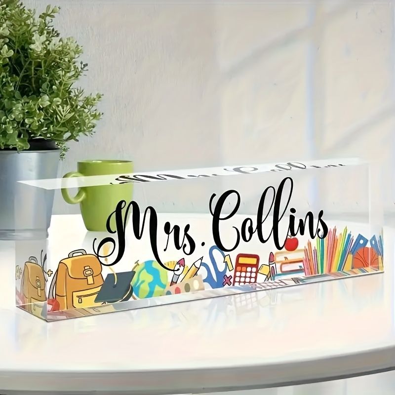 

Custom Acrylic Desk Name Plaque - Elegant High-gloss | Decor & Unique Gift For Employees, Bosses, Teachers | Ideal For Birthdays, Anniversaries & Thanksgiving, Desk Accessories