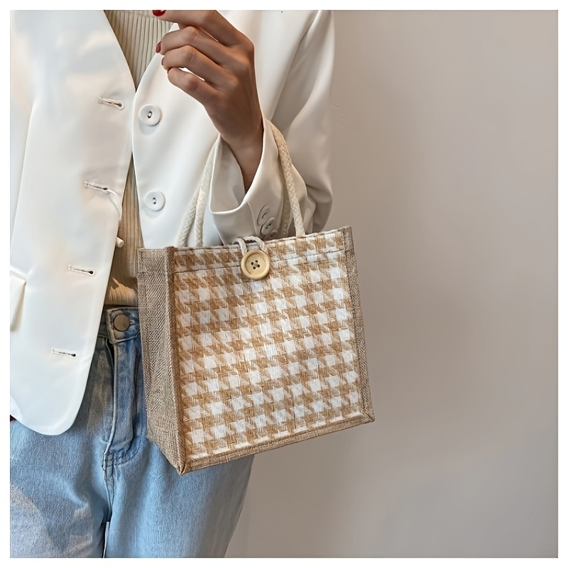 TEMU Borsa Tote da Donna, Stampa /Zebra, Chiusura con Bottoni in Legno, Mini Borsa con per Lavoro, , Shopping Casual & Commissioni , Disponibile in