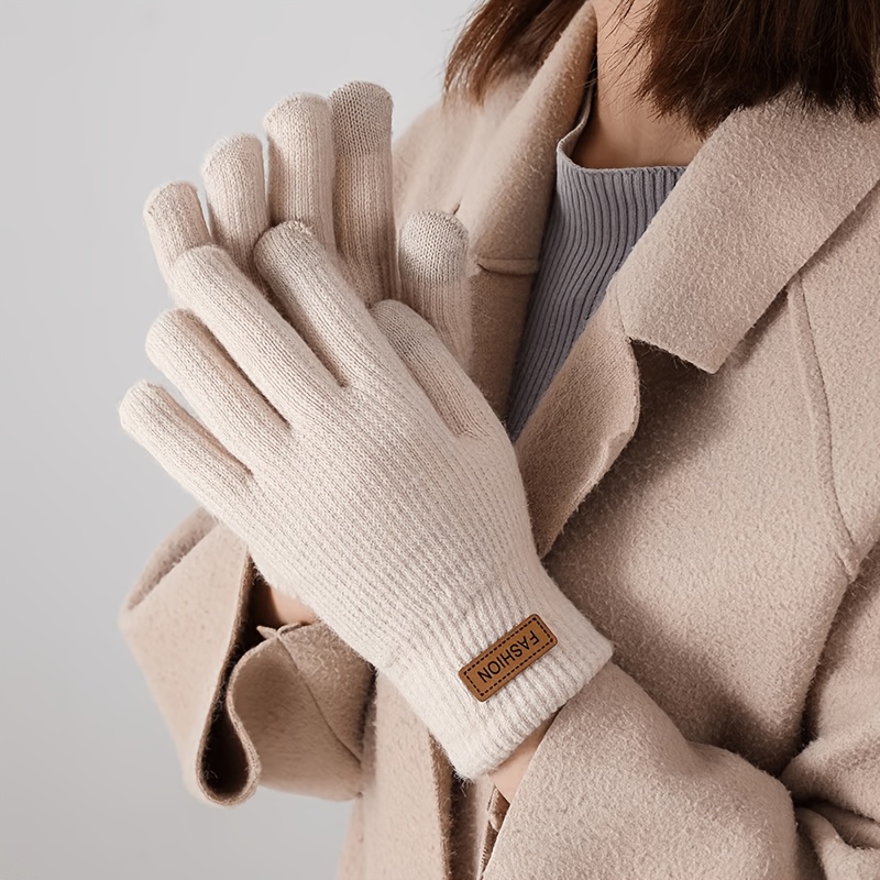 TEMU Women's Winter Touch Screen Warm Gloves, Elastic Cuffs For Outdoor Activities, Cold And Warm, (black/beige/brown/pink/grey), Fashionable Soft