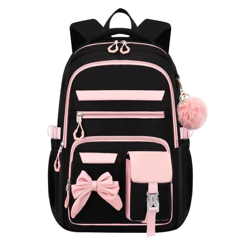 a casual backpack for teens with a bow ideal for and to fit 6 inch laptop with adjustable shoulder straps and smooth zippers everyday and school use for teenager