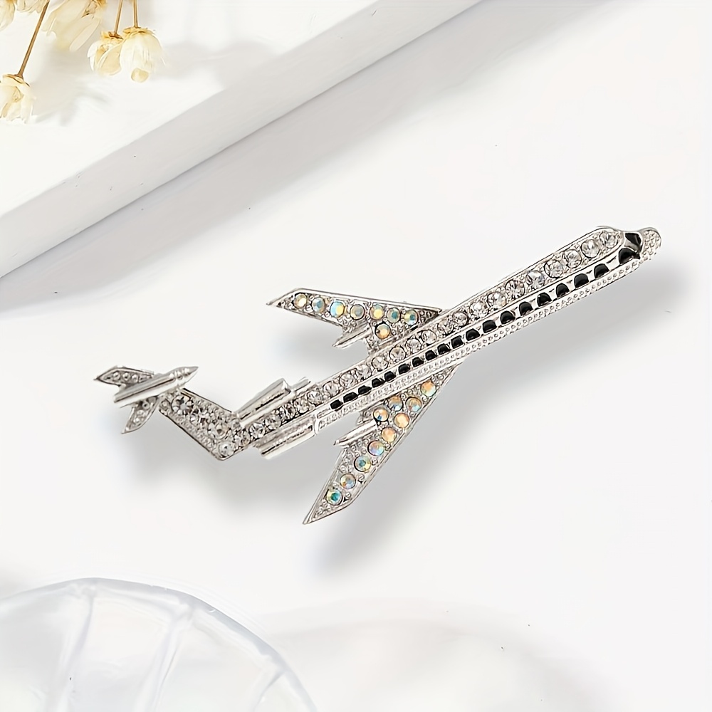 

1 Creative And Chic Airplane-shaped Brooch, Elegant And , Classic And , Suitable For Bags And Clothing, Shining Airplane-shaped Brooch For Daily Men And Women, Party Celebration, , Work Meetings