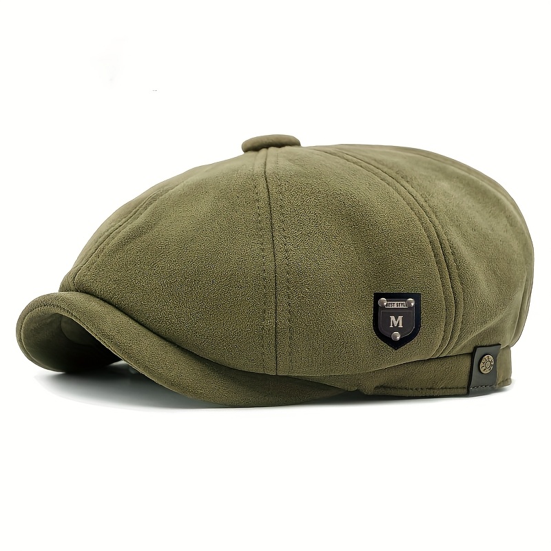 TEMU Men's British Vintage Octagonal Beret, Lightweight And Warm For Winter, Suitable For Occasions From Casual To Formal, Such As Christmas, New