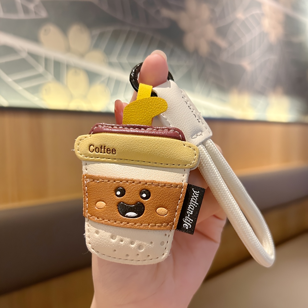 Image of 1pc Cartoon Creative Series Ice Fries Faux Leather Keychain, Bag Pendant Valentine's Day, Birthday Gift Back To School Gift