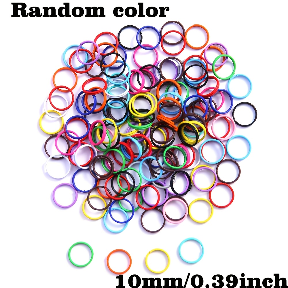 100pcs 8/10mm Small Double Open Jump Rings Colourful Small Key Rings Split Rings Functions On Connectors For Jewelry Necklaces Bracelets Earrings Crafts Decorations And (random)