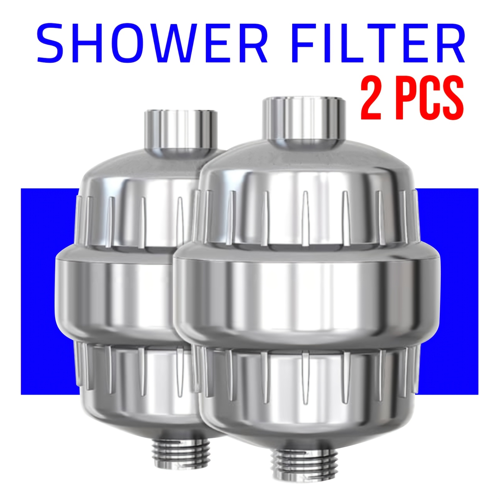 TEMU Lot de 2, Filtre de Douche à 25 Étapes, Filtre pour Pommeau de Douche, Filtre à Eau Dure, Élimine les Nocives que le Chlore Résiduel, le Tartre
