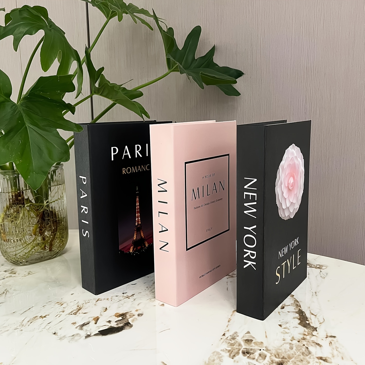 

3pcs Set Of Decorative Hardcover Books, Foldable Paper Material, Self-standing Display For Coffee Table, Living Room, Shelf Decoration, Christmas And Hanukkah, Desk & Drawer Organizer For Home Storage