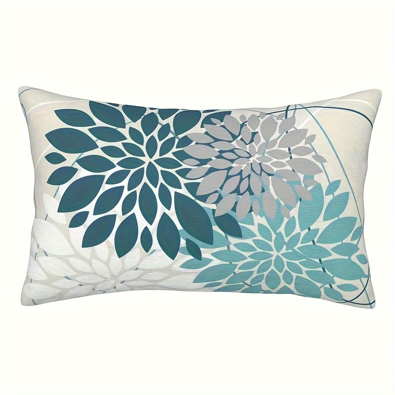 

Decorative Throw Pillow Covers - 12x20 Inch, Geometric Floral Linen Square Pillow Case, Reversible, Machine Washable, Zipper Closure, Suitable For Couch, Bedroom, And Outdoor Use