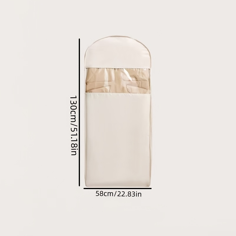 TEMU 1pc Beige Compression Hanging Bag, Designed To Save 40% Space, Suitable For Down Jackets And Winter Clothes, Transparent Luxury Storage, With A