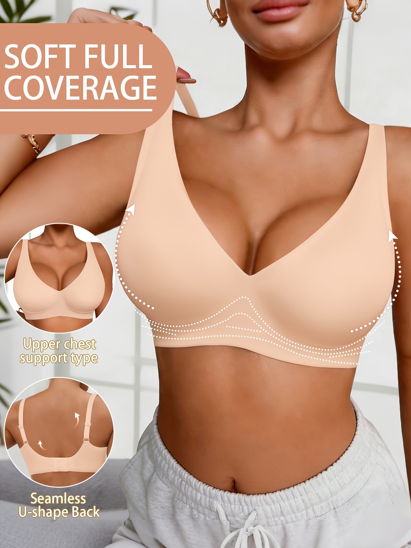 full coverage push up bra     non detachable padding soft t   compatible strap casual and formal elegant lingerie hand washable no underwire   design