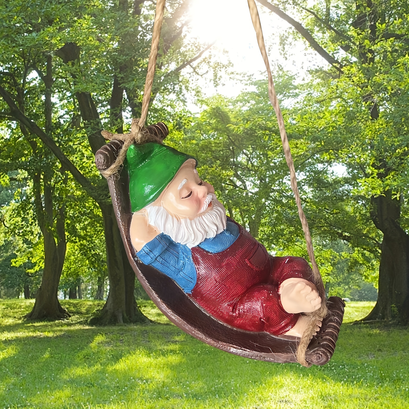Gnomi da arrampicata da giardino Decorazioni per alberi Gnomo carino Statua da giardino Scultura nana in resina artistica per ornamenti decorativi per esterni da giardino  15