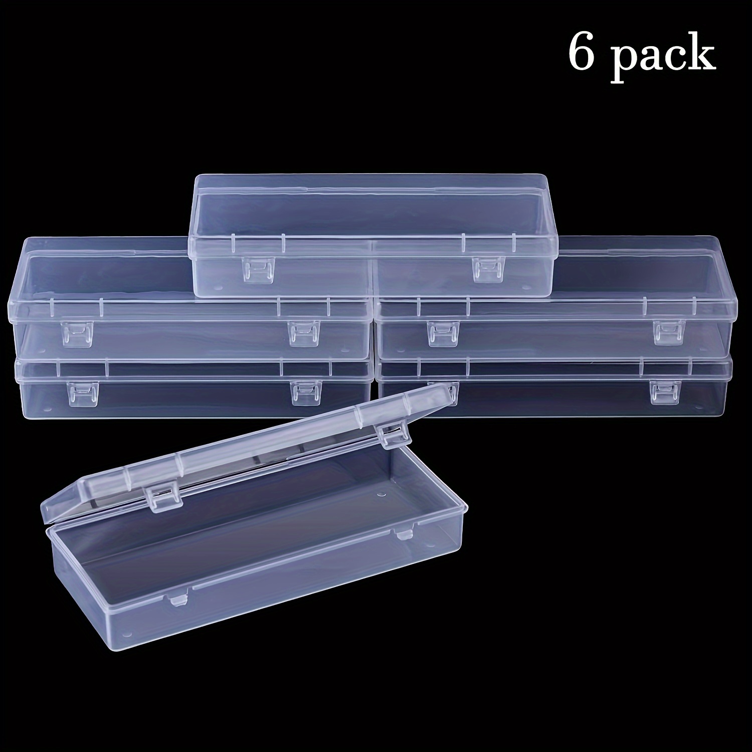 

6- Rectangular Plastic - Clear Organizer For , Jewelry, , & Crafts - Non-waterproof, , Rectangular (6.1x2.36x1.18 ) - Home & Kitchen , For Organizing