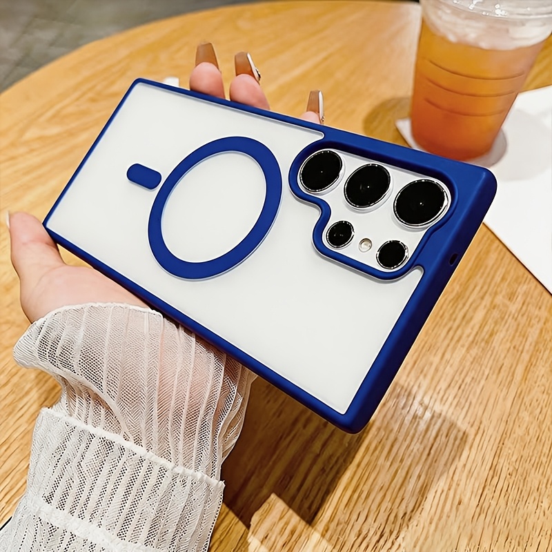 TEMU Phone Case: Transparent Acrylic Magnetic Phone Case Summer Personality Skin Texture Scrub Supports Suitable For Men And Women For Galaxy S26