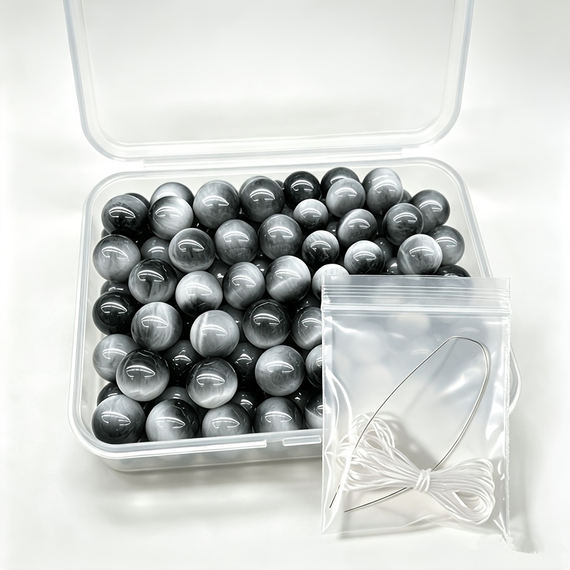TEMU 105pcs, Décoration Œil de Tigre Blanc, Matériaux de Bijoux en Verre, Perles de Bijoux, , Fournitures Décoratives, Peut Être Utilisé pour