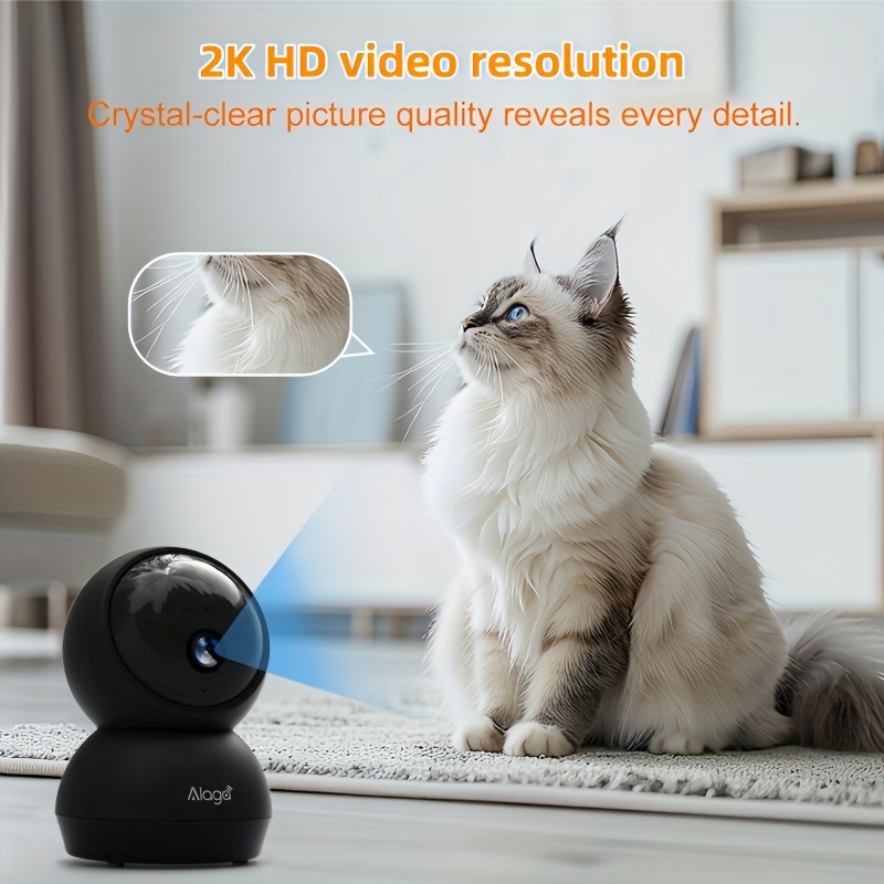 360° PTZ Indoor Security Camera with Dual-Band, 4MP Wireless Smart Camera, 5G/2.4G Wifi, Night Vision, Two-Way Audio, AI Motion Detection, Alarm Notifications, Great for Homes - an Excellent Gift for Christmas, Thanksgiving, And Halloween - Black