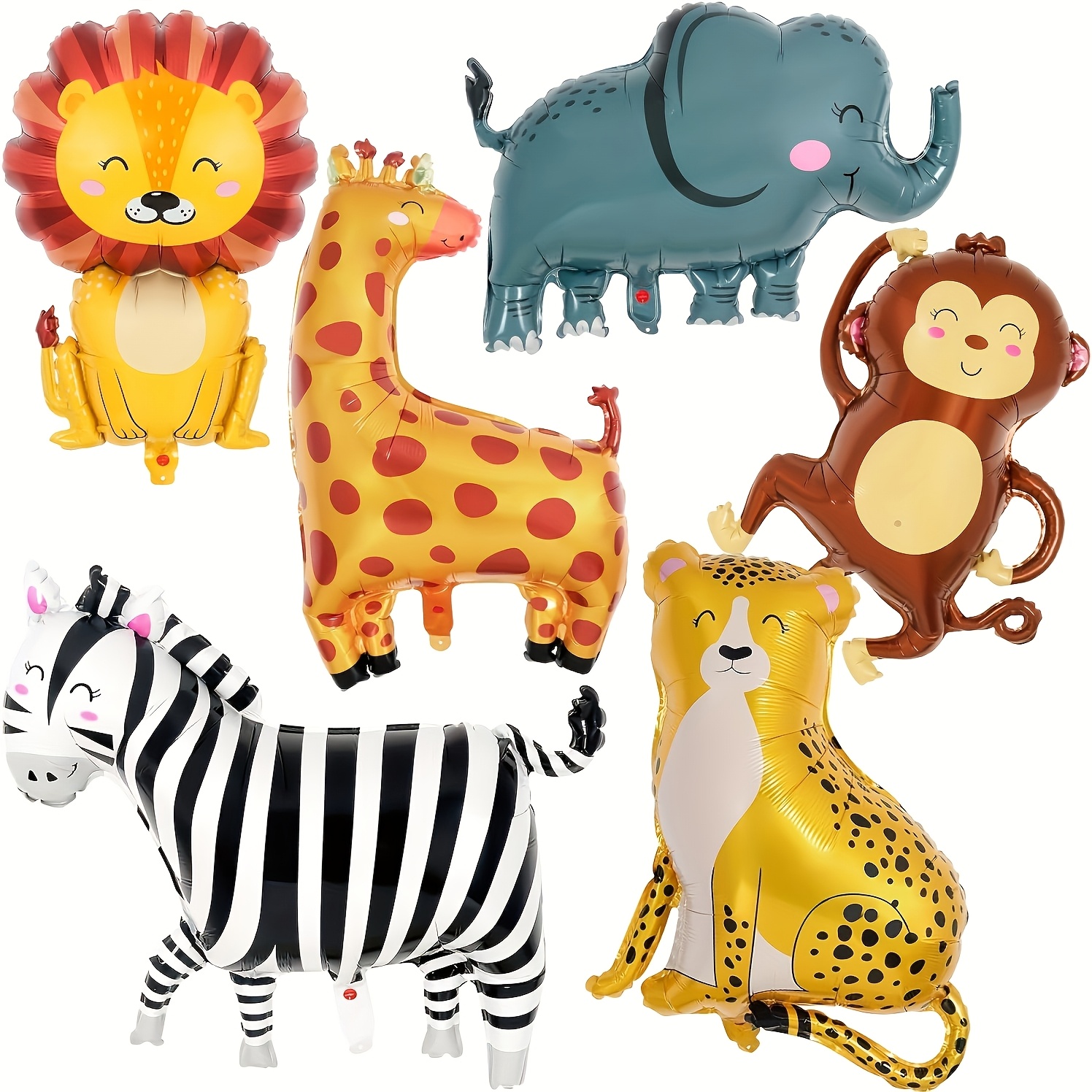 TEMU Set de Decoración para de con Globos de Animales de en , 6 piezas, Globos Enormes con Temática , con Diseños , Elefante, Cebra, Leopardo, y