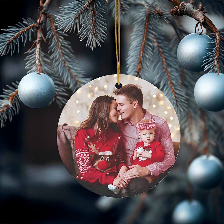 TEMU 2d Flat, Bulk Suitable For Wedding & Christmas Personalized Photo Ornaments - Custom Family Name/logo/pet Picture Acrylic Keepsake Decorations
