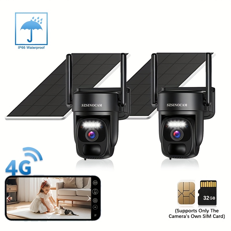 2pcs low panel camera 2k wireless outdoor Temu