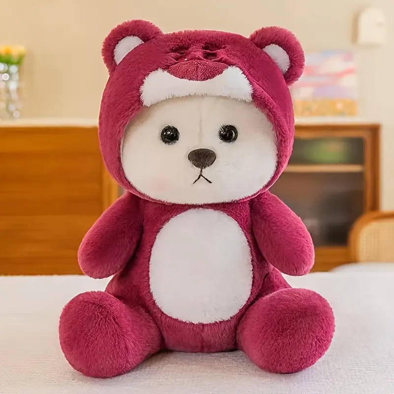 cute transforming bear plush toy soft polyester stuffed animal cuddly teddy bear doll versatile pillow cushion for room decor sofa ideal gift for christmas thanksgiving easter details 2