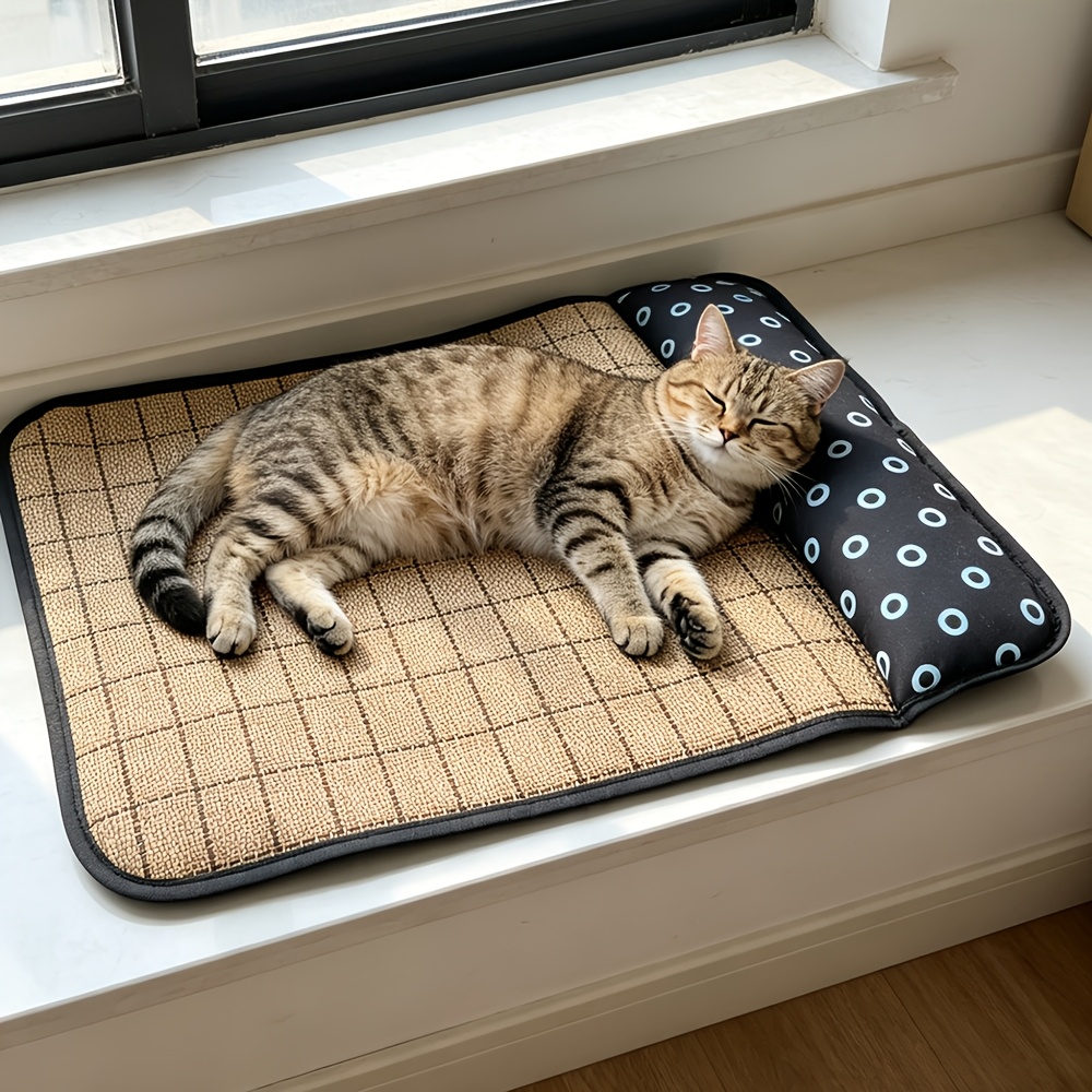 TEMU 1pc Tapis Frais Adapté aux Chats, Lit pour Animaux de Compagnie Toutes Saisons, Tapis pour Chat, Coussin Confortable pour Animaux de Compagnie à