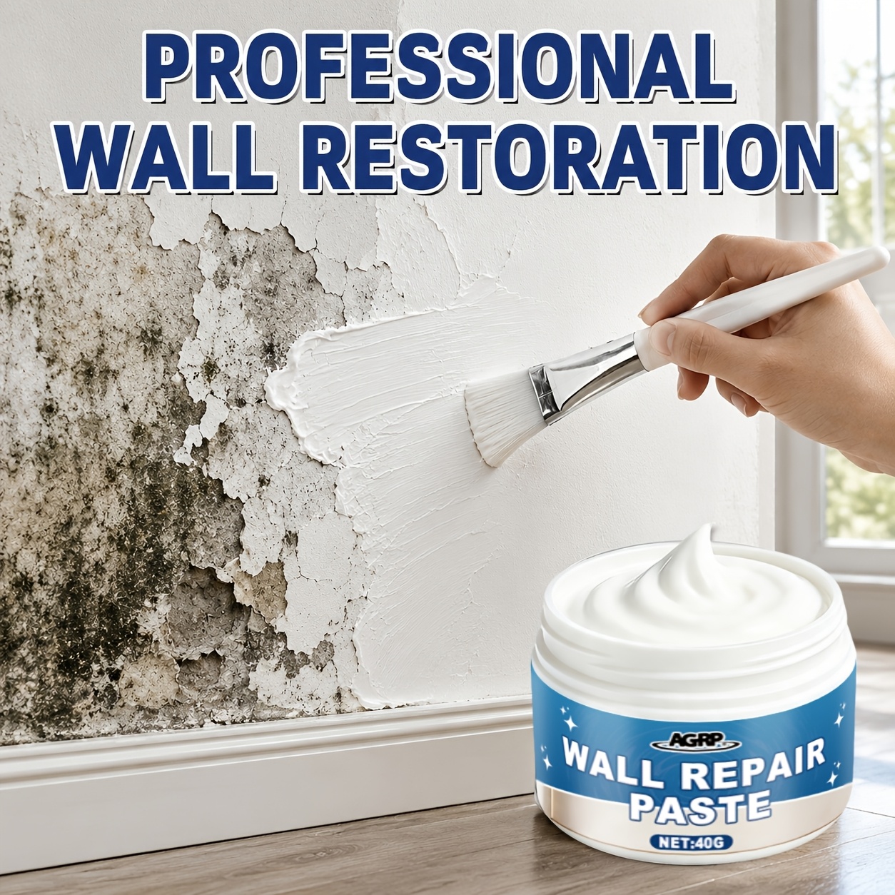 Professional Wall Surface Paste, Easily Restoring Furniture And Wall Smoothness, Anti-cracking, Convenient Application, Repairing , Peeling, And Holes In Walls And Wooden Furniture, Blackened Walls