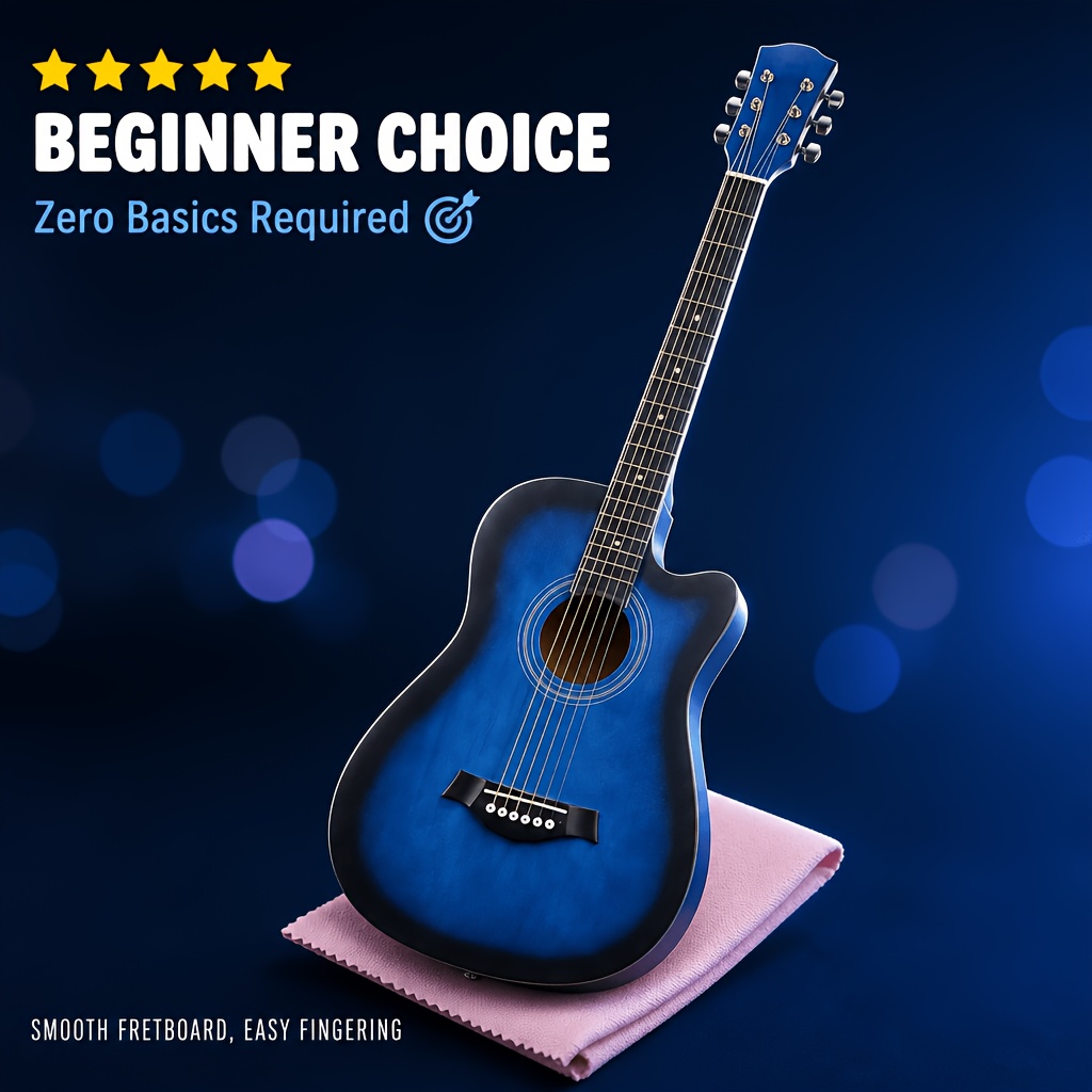 38 Inch Beginner Acoustic Guitar with Free Tutoria...