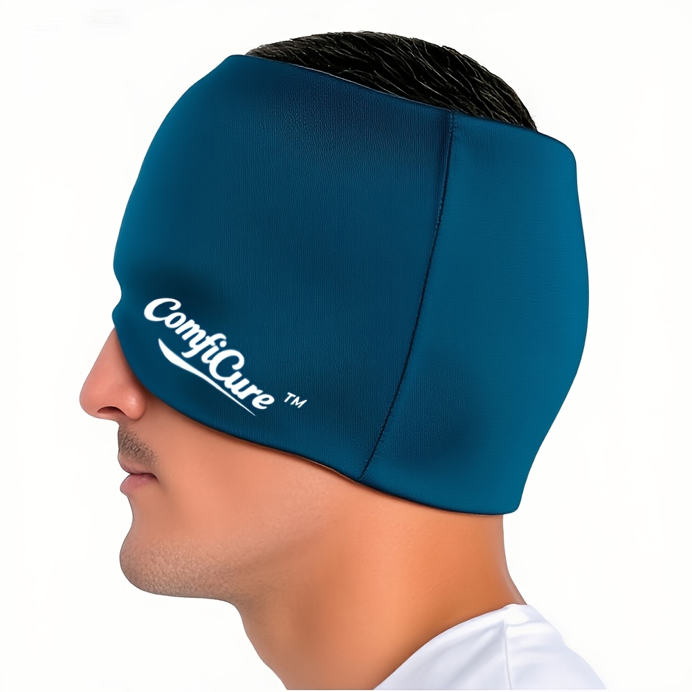 Comficure Migraine Cap, Soothing Headache Hat Ice Pack Mask, Face Cold Compress Cooling Gel Head Wrap Products for Tension, Stress & Hangover