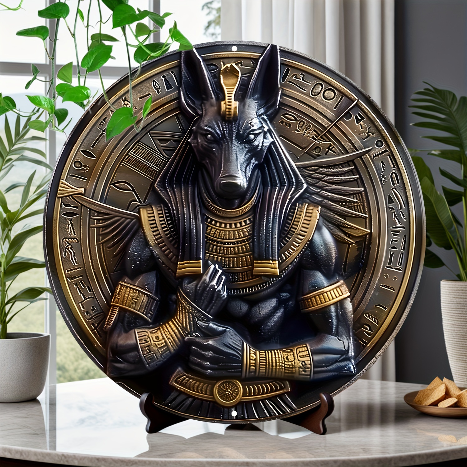 

Aluminum Anubis Wall Decor, Waterproof Art Piece With Hd Printing, Pre-drilled, Weather Resistant, High Bending Resistance - 8 Inch