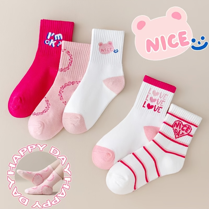 4 Paar Baby Meisjes Elastische Taille Leggings - Zachte Pastelroze/Beige/Wit/Zwart, Rekbare Peutersokken voor Meisjes, Dagelijkse & Formele Outfits - Gemakkelijk te Combineren, Peuterleggings, Kinderkleding, Speels Ontwerp, Zacht Stofmateriaal, Comfortabele Pasvorm, Kleine Kinderen