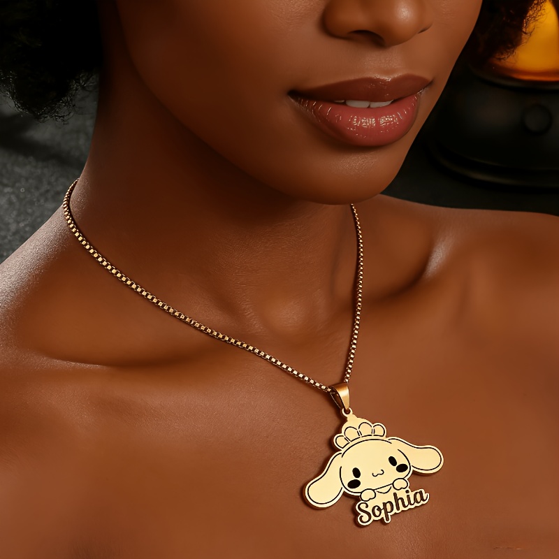 Customized Cartoon Sanrio Cinnamoroll Name Pendant Necklace
