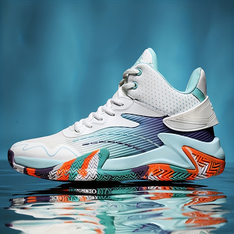 mens high top basketball shoes breathable mesh anti slip durable lightweight sneakers for students Product details 0