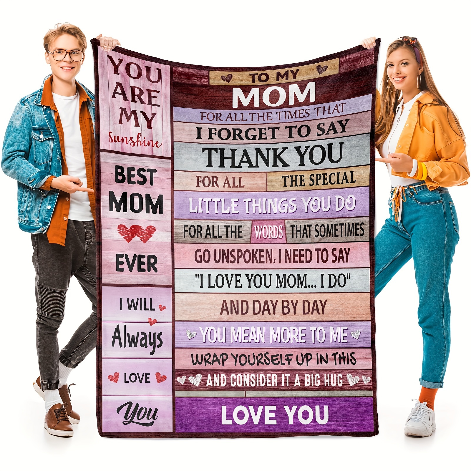 

1pc Mom Blankets For Mom & Son, Mom , I You Mom Blankets, Mom Blankets For , Christmas Suitable For Nap, , Sofa, , Bed, Camping And