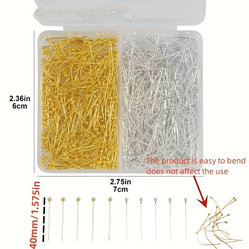 E-shop Eine Box mit 16-50MM langen Kugelkopfstiften in zwei Farben, die oder geschnitten werden können, geeignet für die Herstellung von Armbändern,