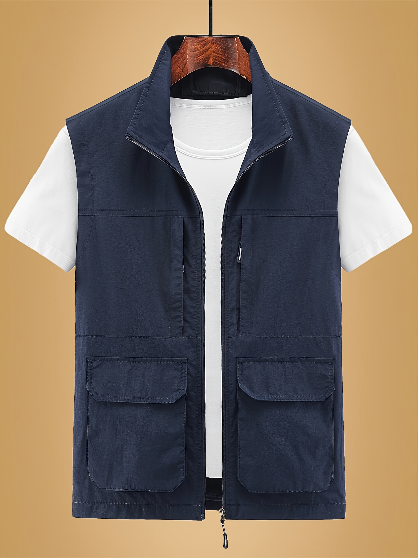 Men's Tech Wear Cargo Vest Casual Multi Pocket Vest - Temu