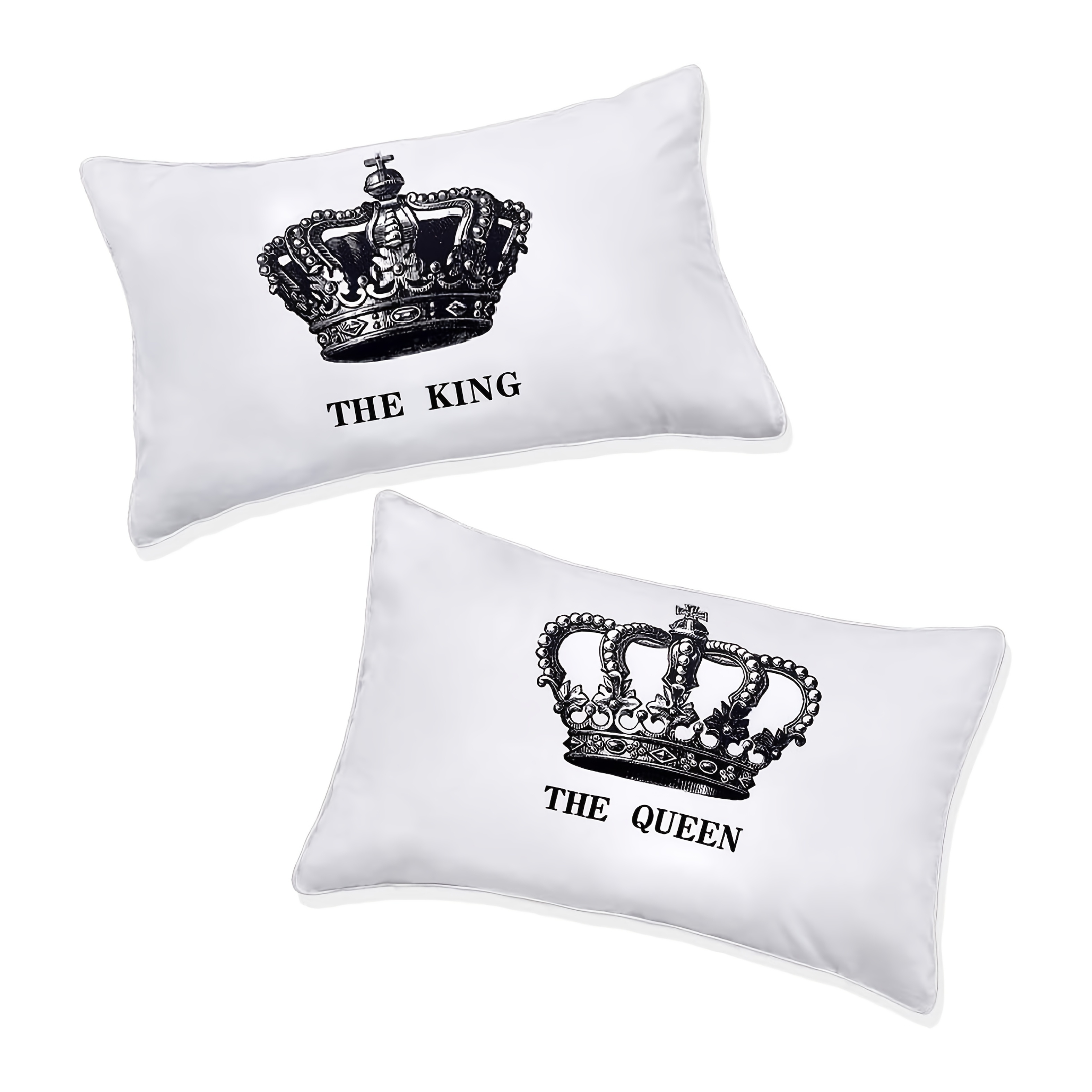 2pcs   and queen couples pillow cases funny his and hers couples gifts polyester 100 00 woven zipper closure machine wash Product details 1