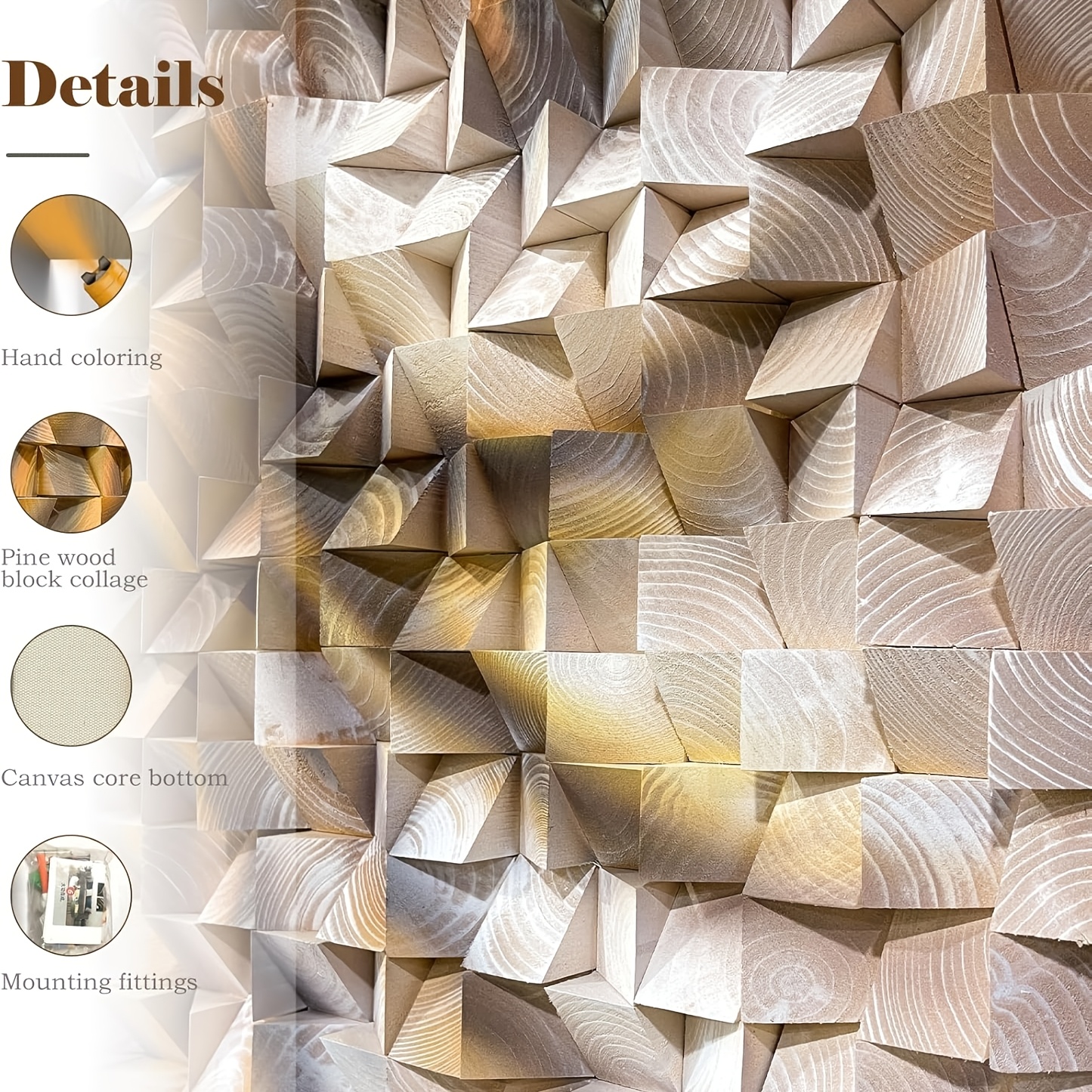 36 unfinished handmade triangular wooden blocks wooden 3d - Temu