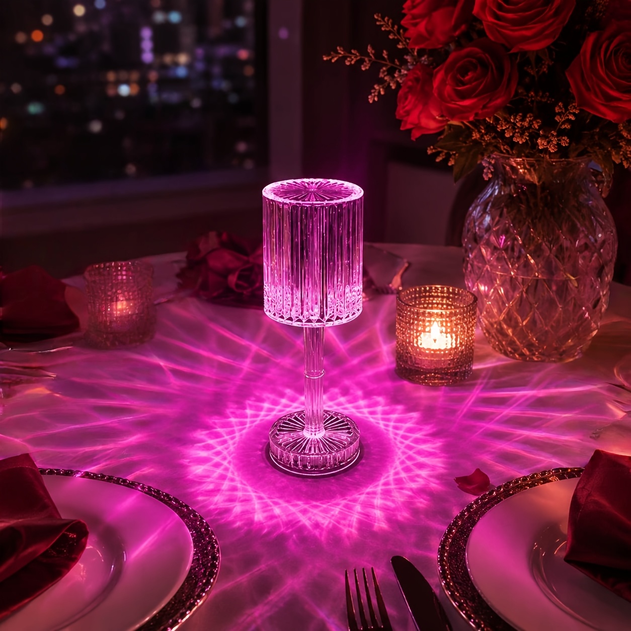 16 color rgb changing mode crystal table lamp linear ambient lighting touch control usb charging portable night light suitable for bedroom bedside tables living rooms dining rooms dressing tables game rooms and offices Product details 8