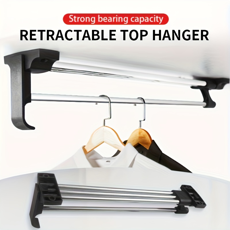 

Pull-out Wardrobe Rod Pull-out Pants Rack Suitable For Wardrobe Customer Rod Closet Black Silvery Customer Rod Closet Closet Pull-out Retractable Pants Rack Shallow Cabinet Storage Pants And Clothes