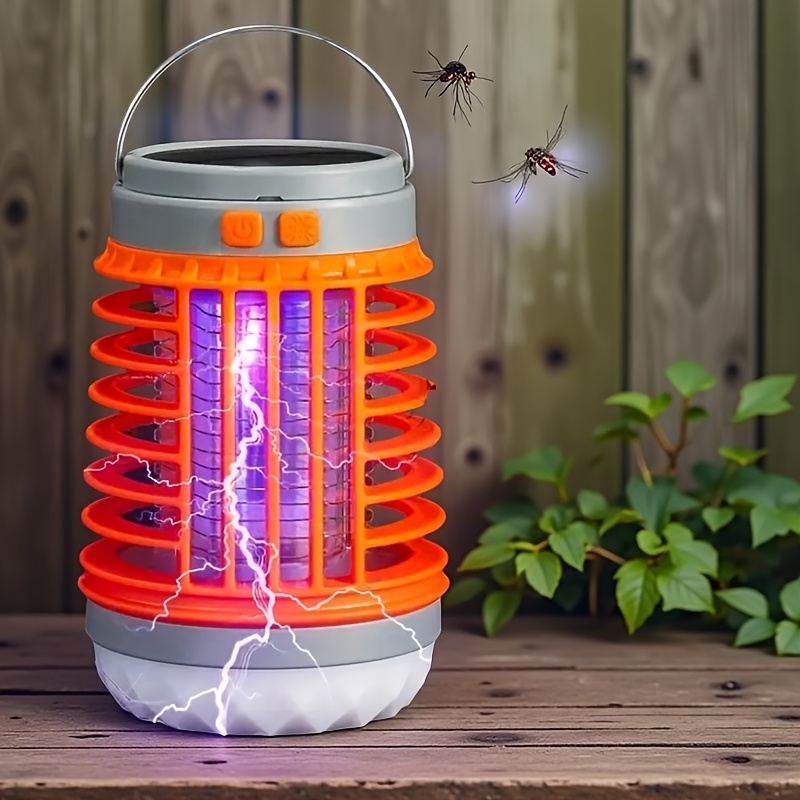 TEMU 1/3pcs Solar Bug Zapper Outdoor, 3in 1 Zapper, Portable, Rechargeable Cordless Bug Zapper Outdoor With, Portable Electric Fly Zapper For Patio,