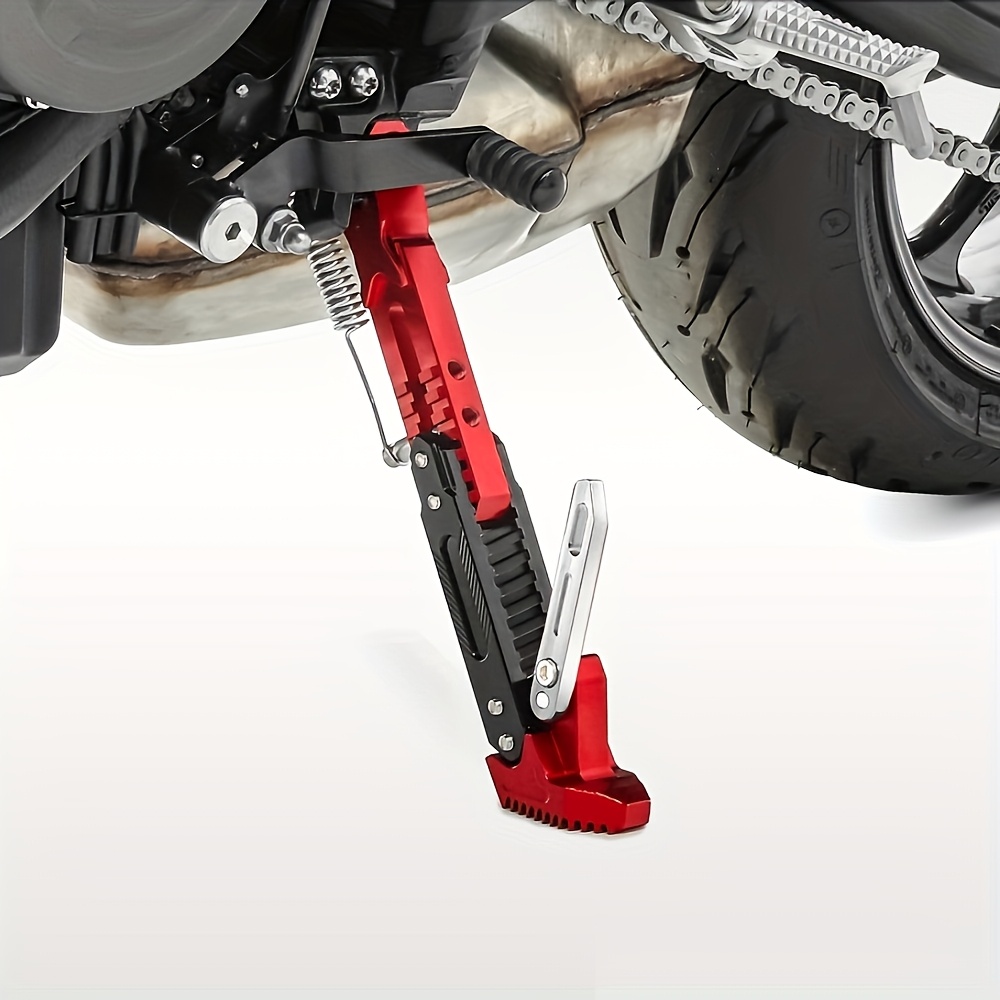 adjustable motorcycle kickstand durable aluminum alloy side stand for street motor scooters supports up to 150kg parking bracket with   stability scooter kickstand