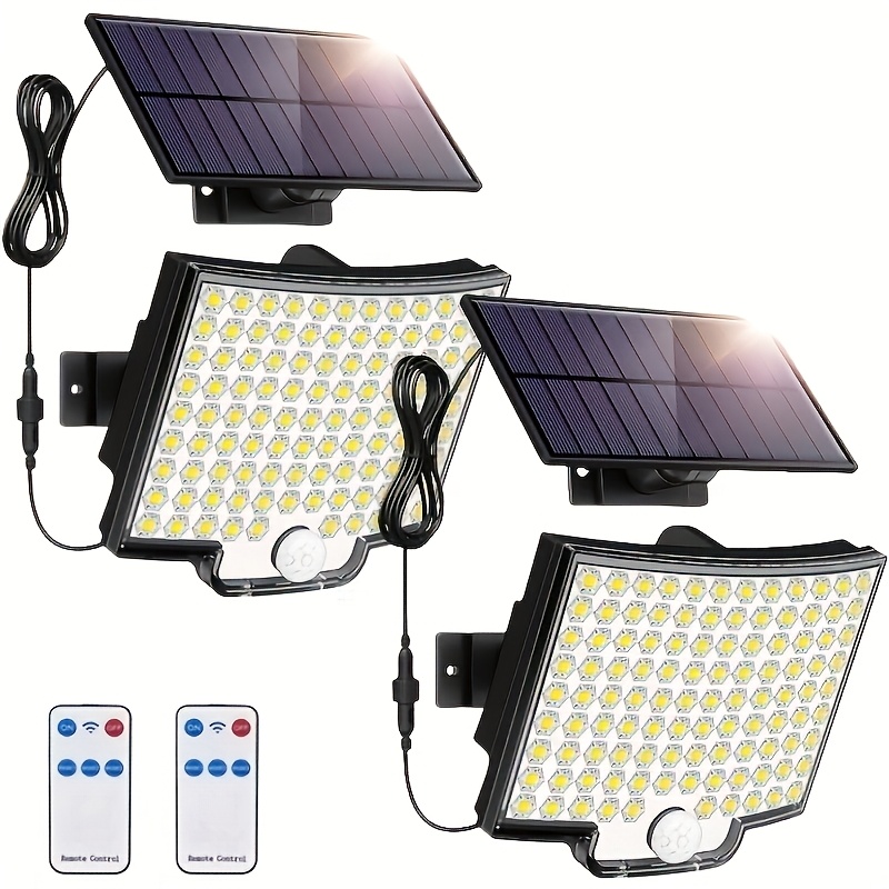 TEMU Outdoor Solar Wall Lights With Pir Motion Sensor, 1/2pack Garden Solar Powered Lamp Fence Step Lights Ip65 Waterproof, 3 , Led Deck Lighting